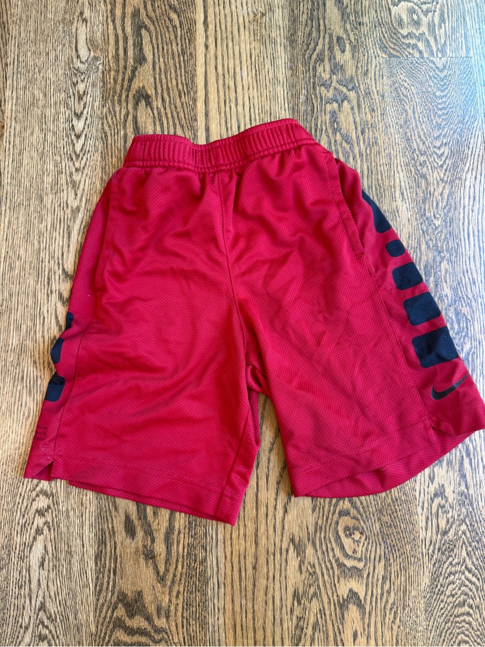 Nike Red Kids Athletic Shorts with Black Side Panels
